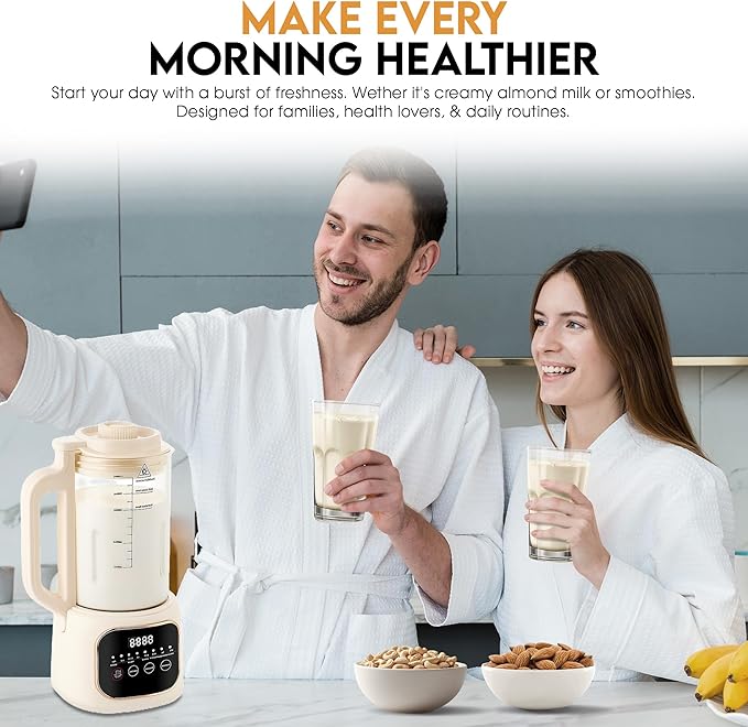 Nut Milk Maker Machine 54oz 11-in-1 7 Extra Accessories Oat &amp Soy Milk Maker with 20 Blades Soybean Milk Maker Almond Milk Maker Soymilk Machine Maker Nutmilk Maker Machine