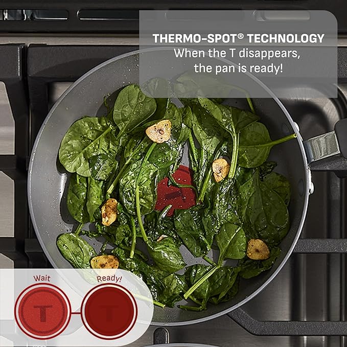 T-Fal Ultimate Hard Anodized Nonstick 13 Piece Cookware Set Oven Safe Up to 400°F Pots and Pans Set Includes Frying Pans Saucepan Stockpot Cooking Utensils Grey