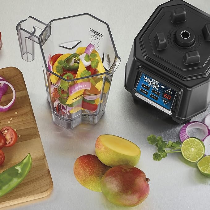 Waring Commercial TBB160 TORQ 2 Horsepower Blender Electronic Keypad with 60-Second Countdown Timer and a 48 oz. BPA Free Copolyester Container 120V 5-15 Phase PlugBlack