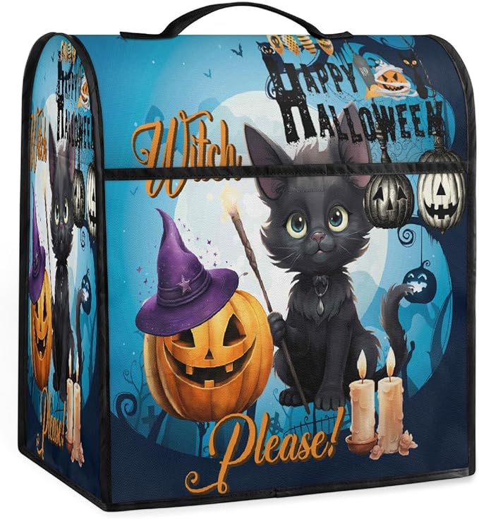 cfpolar Kitchen Aid Mixer Cover Compatible with 6-8 Quarts Halloween Pumpkin Cute Cat Stand Mixer Cover Kitchen Aid Mixers Accessories Appliance Organizer Bag Dust Covers with Zipper Pocket