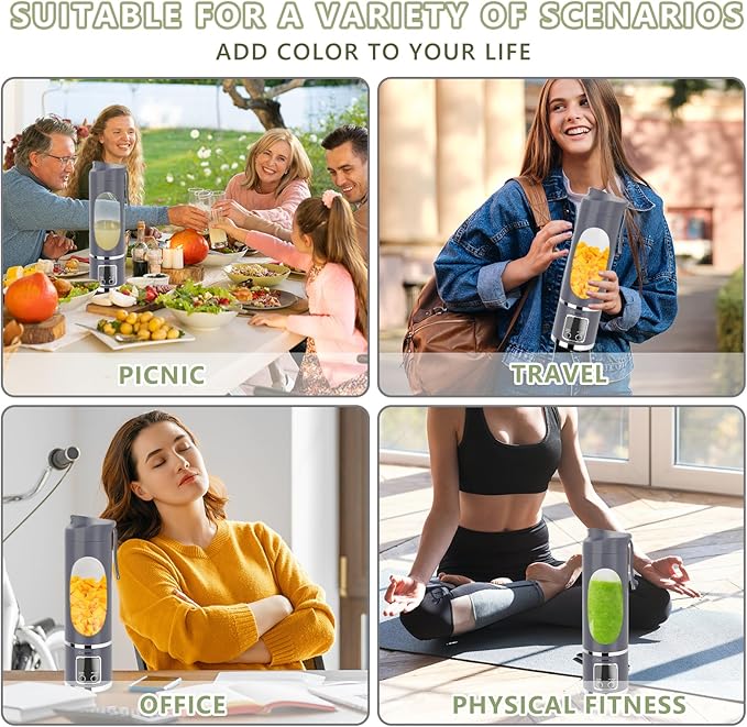 Portable Blender Personal Electric USB 500ML Portable juicer Shakes and Smoothies Blender Small Blenders Mixing Compact Convenient and Versatile Blue