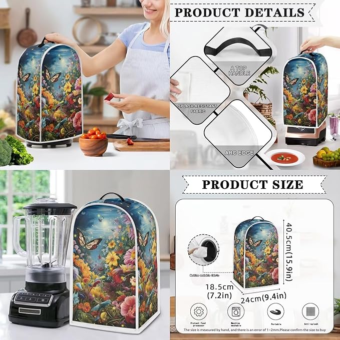 Appliance Covers for Kitchen Counter Butterfly Kitchen Appliance Cover Set Universal Size Blender Cover Slow Cooker Cover and Toaster Cover 4 Slice Waffles Cooker Cover Dust Cover