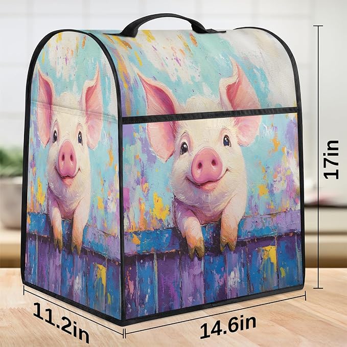 cfpolar Kitchen Aid Mixer Cover Compatible with 6-8 Quarts Animal Pig Cute Stand Mixer Cover Kitchen Aid Mixers Accessories Appliance Organizer Bag Dust Covers with Zipper Pocket