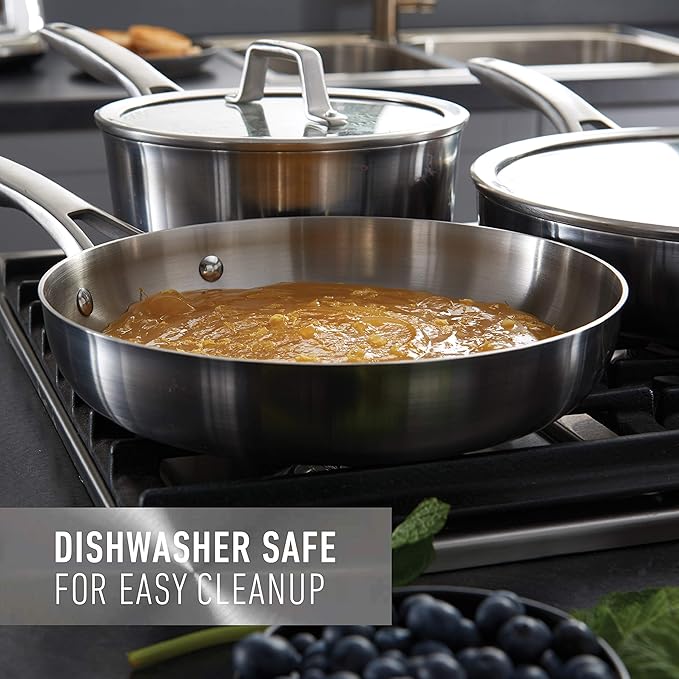 Calphalon Stainless Steel Kitchen Cookware 11-Piece Pots and Pans Set with Stay-Cool Handles Dishwasher &amp Oven Safe Silver