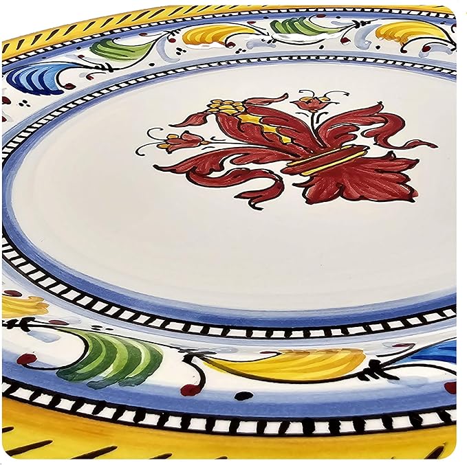 Italian Ceramic dinnerware set - Hand Painted kitchen Dishes sets for 4 - Made in ITALY Tuscany - Italian Pottery dinner plates - Home Decor Lemons ISCHIA Ceramics dishes set - Service For 4