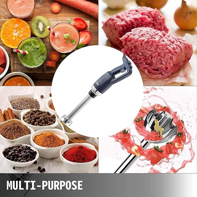 500W Commercial Immersion Blender with 500mm Stick - 500mm Stirring Rod Hand Blender Variable Speed Heavy Duty Electric Stick Blender -