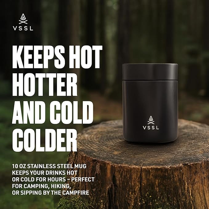 VSSL Nest 10 oz Mug Stainless Steel Double Walled Vacuum Sealed &amp Integrates with VSSL Nest Products