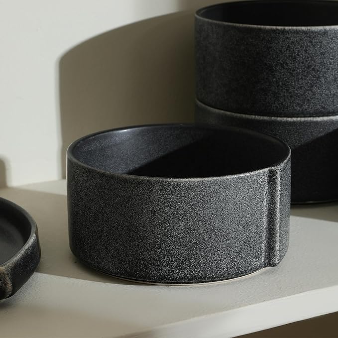 Stone Lain Bao 4-Piece Bowl Set Stoneware Charcoal