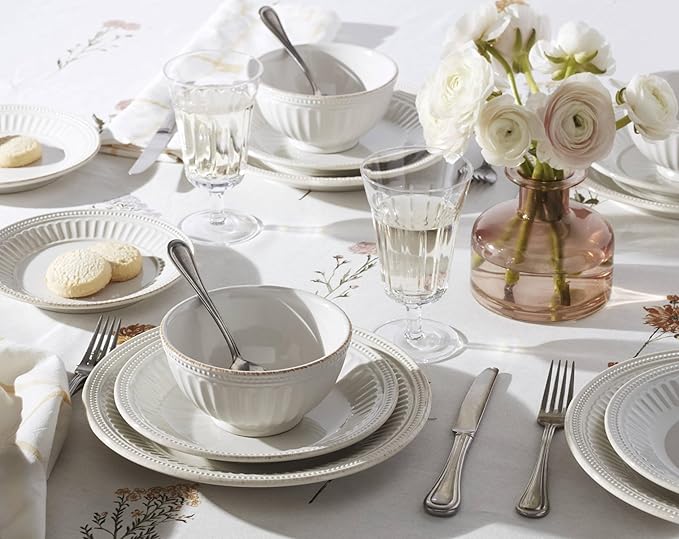 Lenox 897388 French Perle Groove 12-Piece Dinnerware Set Service For 4