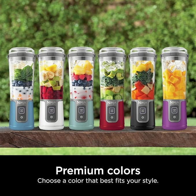 Ninja Blast 16 oz. Personal Portable Blender with Leak Proof Lid and Easy Sip Spout Perfect for Smoothies Cordless USB-C Rechargeable Dishwasher Safe Parts (Renewed) (Forest Green)