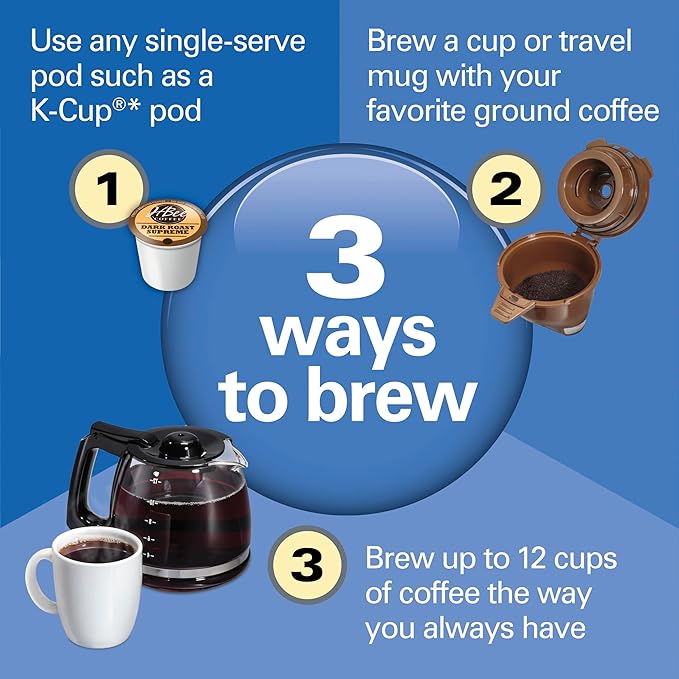 Hamilton Beach FlexBrew Coffee Maker and Wave Crusher Blender Single Serve &amp Full Pot Brewing 40oz Jar 20oz Travel Jar