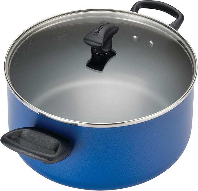 Farberware 21891 Dishwasher Safe Nonstick Cookware Set / Pots and Pans Set - 15 Piece Blue