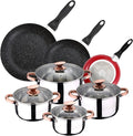 Pack of 3 San Ignacio Pans Ø16 cm Ø20 cm Ø24 cm + 8 Piece Stainless Steel Kitchen Battery