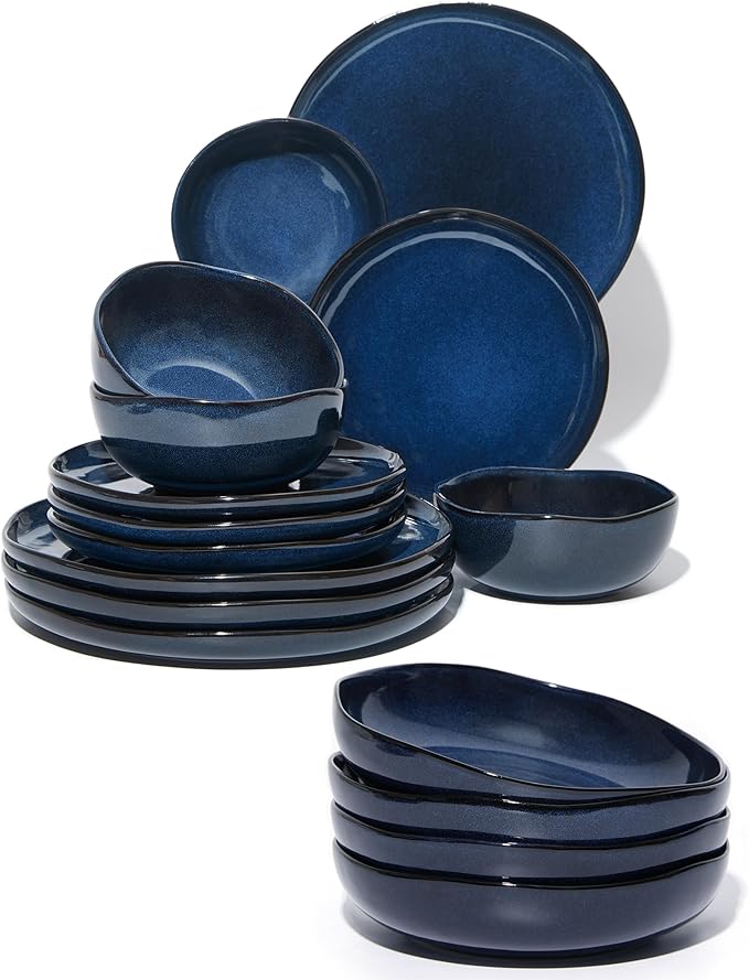 16 piece Stoneware Dinnerware Sets Starry Blue