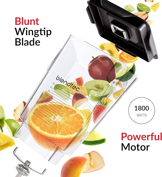 Blendtec Professional 800 Blender 34 oz GO Travel Bottle 90 oz WildSide+ Jar and Spoonula Spatula - Kitchen Blender Bundle - Black