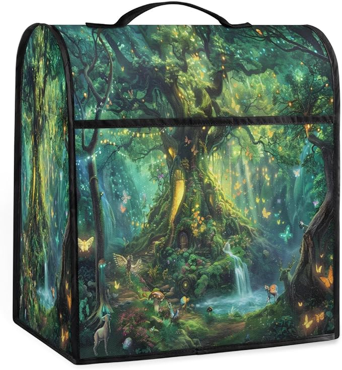 cfpolar Kitchen Aid Mixer Cover Compatible with 6-8 Quarts Tree Of Life Butterfly Green Stand Mixer Cover Kitchen Aid Mixers Accessories Appliance Organizer Bag Dust Covers with Zipper Pocket