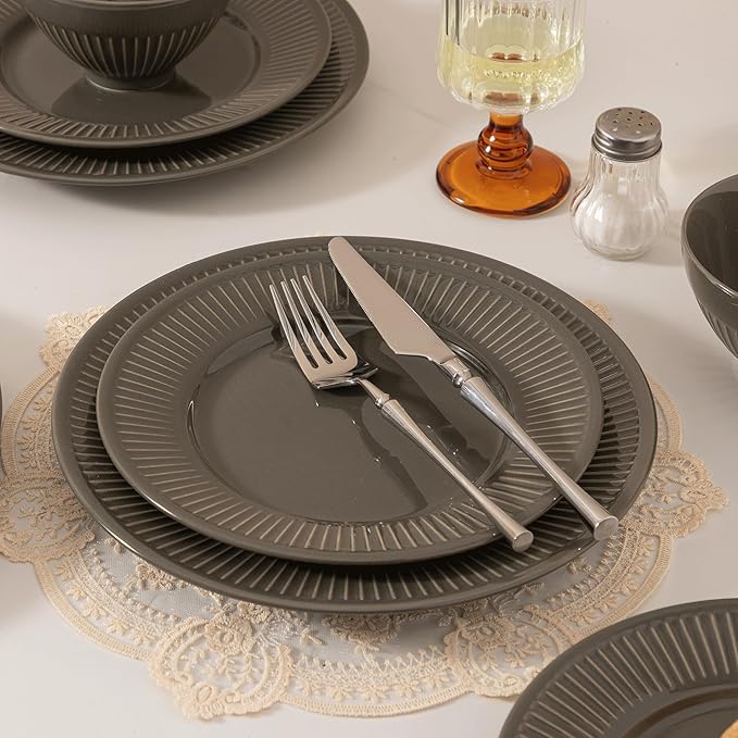 Dinnerware sets plates and bowls sets modern platesCeramic Dinnerware Sets12 Pieces Porcelain Lightweight PlatesScratch Resistant Dish Set (style - 14 4 - Set (12pcs))