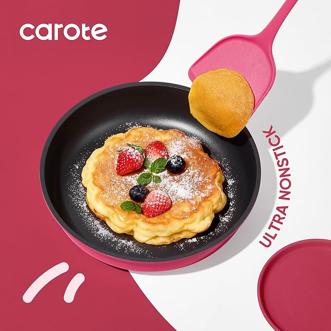 CAROTE 15pcs Pots and Pans Set Non Stick Cookware Set Non Toxic with Detachable Handle Induction Kitchen Cooking Set Dishwasher/Oven Safe RV/Camping Cookware