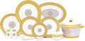 Royalty Porcelain 44 Piece Dinnerware - Gorgeous Set for 6 - Mosaic Design with Gold Detailing - Dining Plates Bowls Tureen and Serving Pieces - For Everyday Dishes or Formal Occasion