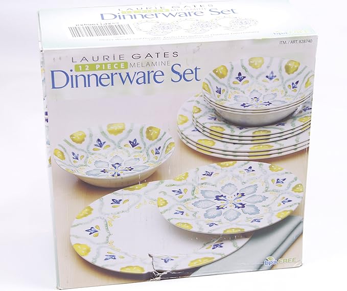Laurie Gates 12 Piece Melamine Dinnerware Set