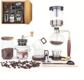 Siphon Coffee Maker 3-Cup (360ml) Japanese Vacuum Brew Pot with Coffee Grinder Glass Cup Storage Container Packaged Gift Box for Coffee Aficionados &amp Gift Giving