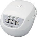 TIGER JBV-A10U 5.5-Cup (Uncooked) Micom Rice Cooker and Warmer with Tacook Food Steamer Cooking Tray Technology White
