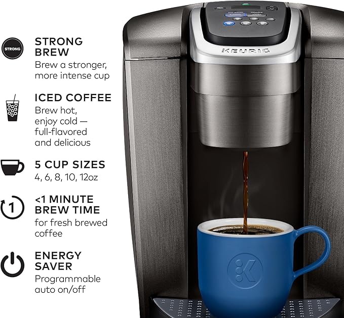 BLACK+DECKER 1000W Microwave &amp Keurig K-Elite 12oz Single-Serve Pod Coffee Maker