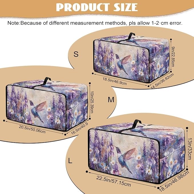 Dust-proof Toaster Oven Heat-Resistant Air Fryer Microwave Cover with Top Handle Side Protects Elevate Kitchen Style While Protecting Appliances Hummingbird Daisy