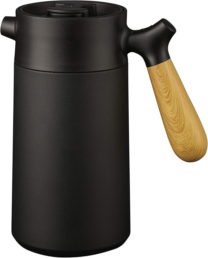 casaWare Stainless Steel 32-Ounce Thermal French Press Coffee and Tea Maker (Black)