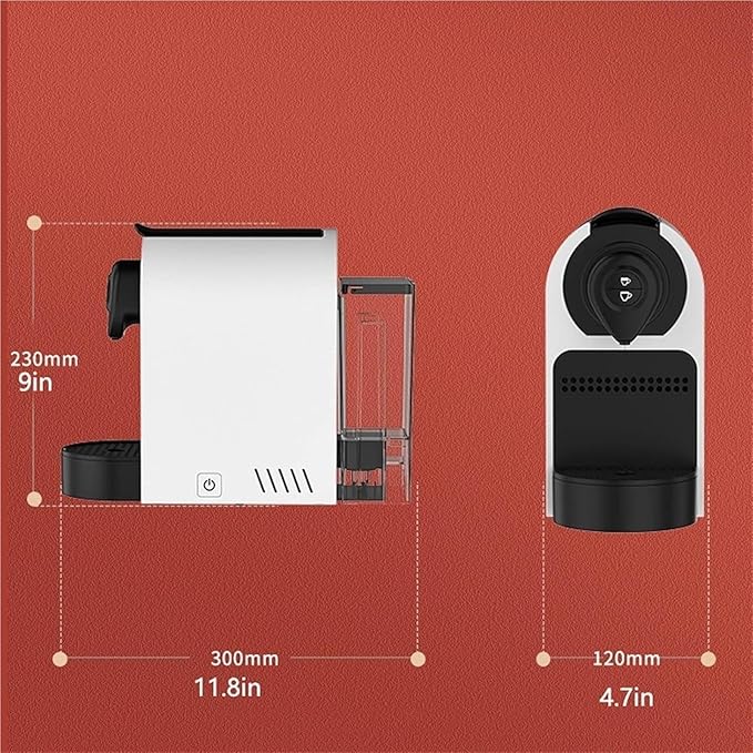 Fully Automatic Coffee Machine with Grinder for Home and Office - White Espresso Maker with Electric Capsule Functionality