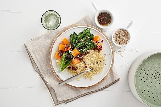 Lékué Microwave Rice Grain &amp Quinoa Cooker Set | 4.2 Cups | Non-Electric Pot for Making Cereals Rice or Grains at Home | All in One Set - Cook Drain &amp Serve with 1 Pot | Dishwasher Safe