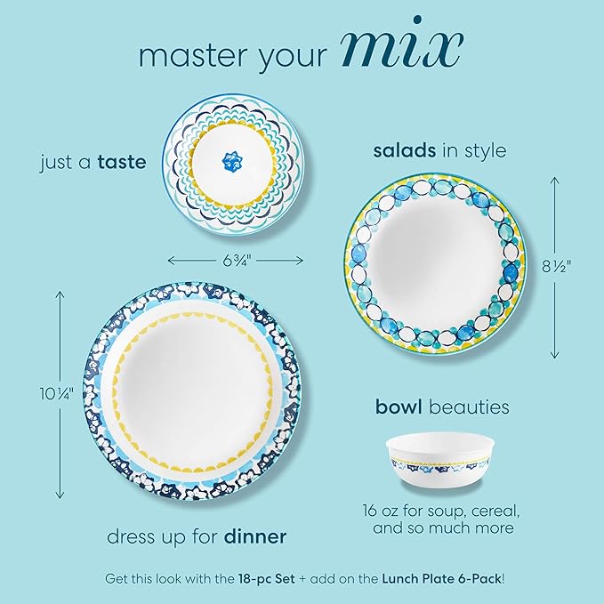 Corelle Chip Resistant Dinnerware Set 6-Piece Boho Daydream