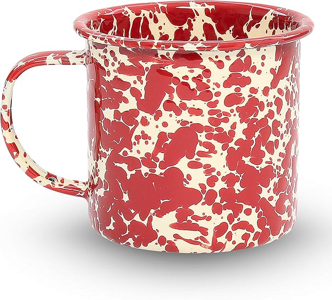 Enamelware Starter Set 16 piece Burgundy/Cream Splatter