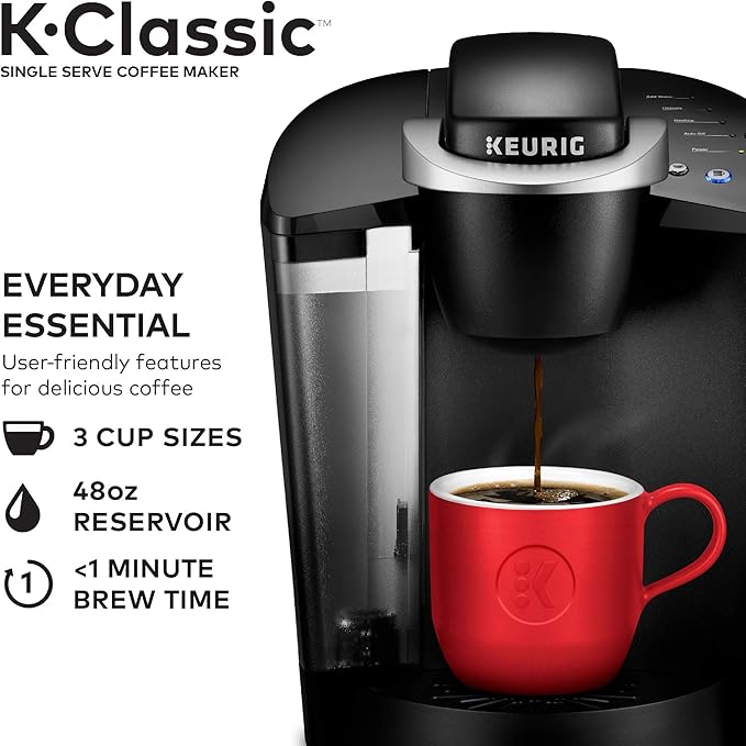 Keurig K-Classic Coffee Maker with AmazonFresh 60 Ct. Coffee Variety Pack 3 Flavors