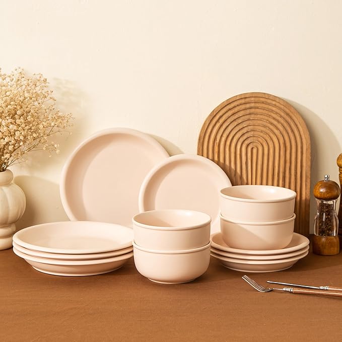 Timeworn Clay Cereal Bowls Set of 4 Hand-Finished Stoneware Bowls 6-Inch Farmhouse Soup and Oatmeal Bowl Microwave and Dishwasher Safe Creamy White