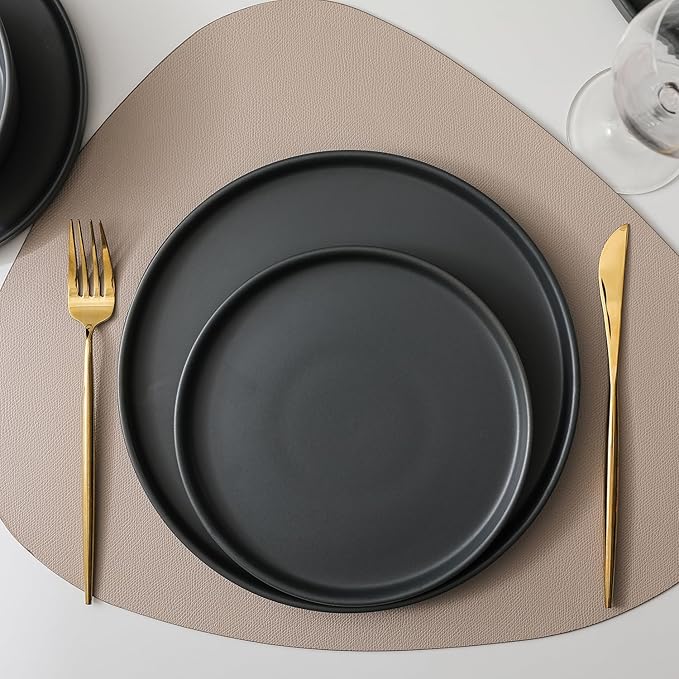 Stone Lain Celina Stoneware 32-Piece Dinnerware Set Cereal and Dinner Bowls Grey