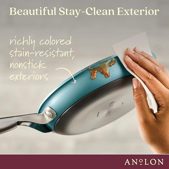 Anolon Achieve Hard Anodized Nonstick Frying Pan/Skillet 8.25 Inch Teal