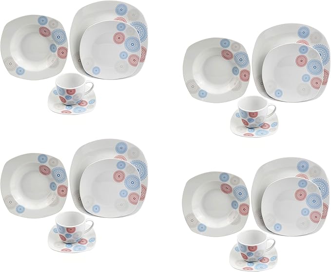 Lorren Home Trends LH451 Dinner Sets for Gatherings One Size Blue