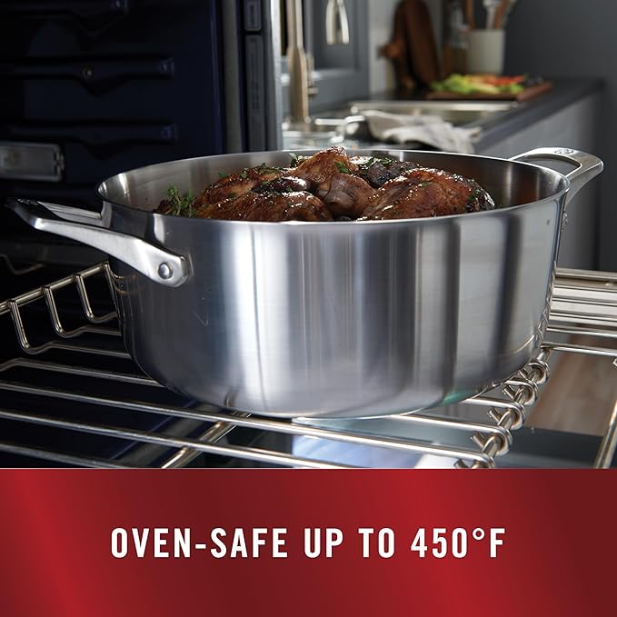 Calphalon Stainless Steel Kitchen Cookware 11-Piece Pots and Pans Set with Stay-Cool Handles Dishwasher &amp Oven Safe Silver
