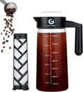 Coffee Gator Cold Brew Coffee Maker - 47 oz Iced Tea and Iced Coffee Maker and Pitcher with Borosilicate Glass Carafe Filter - Black