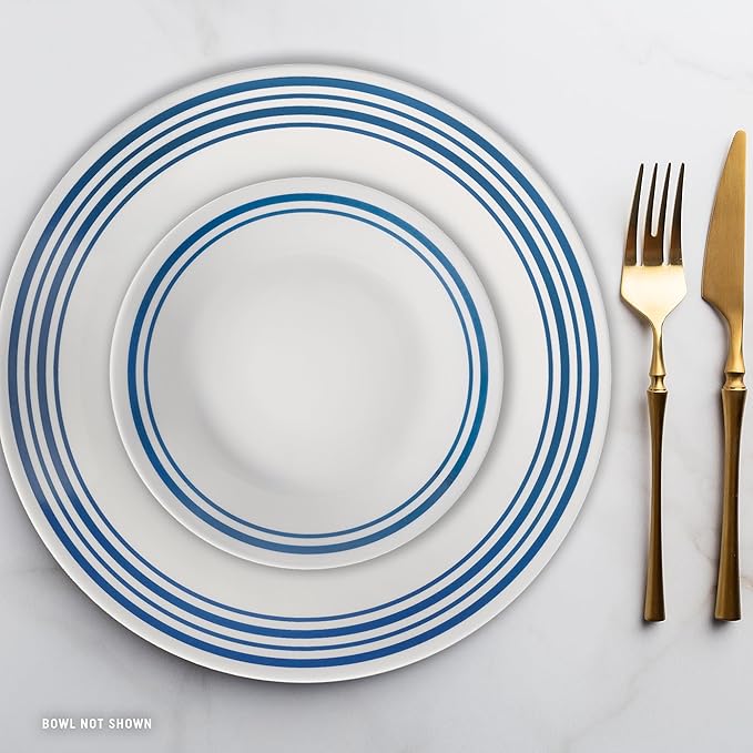 Corelle Vitrelle 18 Piece Glass Dinnerware Sets Service for 6 Triple Layer Chip &amp Crack Resistant Glass Plate and Bowl Sets Laila