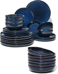 24 piece Stoneware Dinnerware Sets Starry Blue