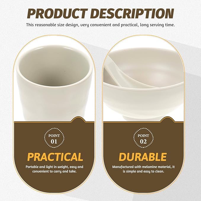 Unbreakable Dinnerware Set 4pcs Soup Rice Bowl Cup Plate Kit Matte Light Beige Melamine Tableware for Kitchen and Dining Anti-fall Lightweight Bowls and Plates for Family Use