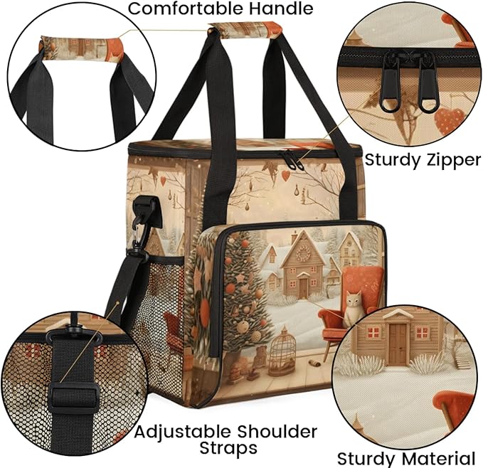 Warm Home Coffee Maker Travel Bag for Keurig K-Mini/K-Mini Plus Insulated Waterproof Tote with Pockets for K-Cup Portable Single-Serve Brewer Case
