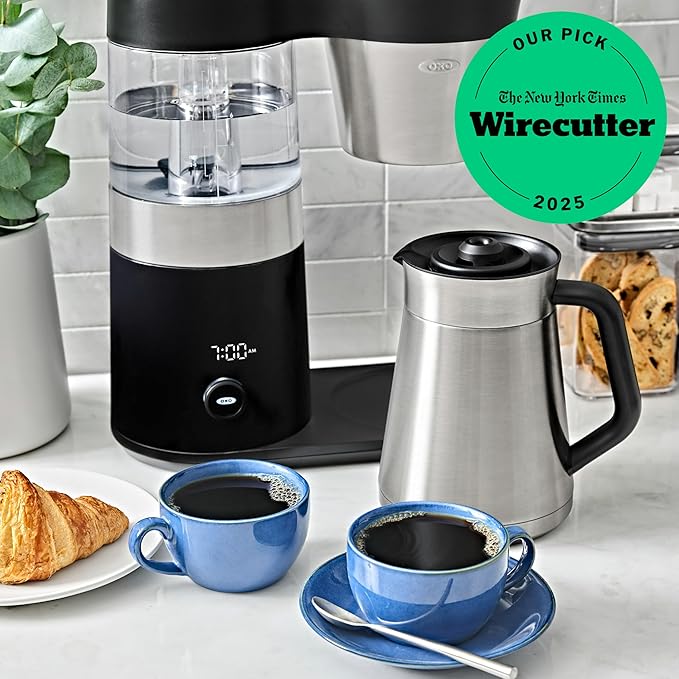 OXO Brew 9-Cup Coffee Maker – Stainless Steel Programmable Coffee Machine with Single Serve or Full Carafe Options SCA Certified Home Brewer