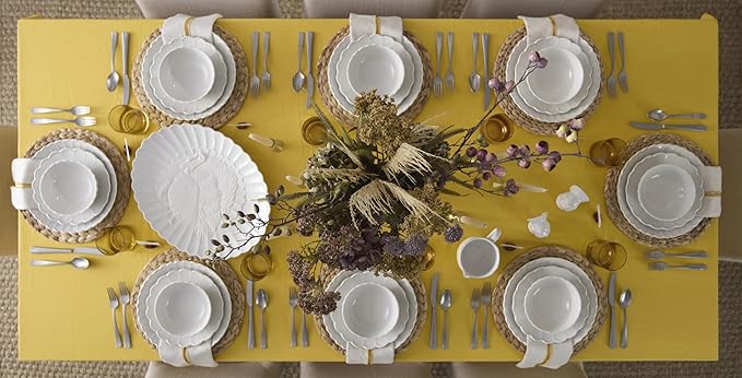 Lenox Stoneware Dinnerware Sets French Perle Scallop 12-Piece Dinnerware Set for 4 Service For 4 Dishwasher Safe Dishware White Dishes Set Stoneware Dinner Plates and Bowls Sets (White 12 Piece)