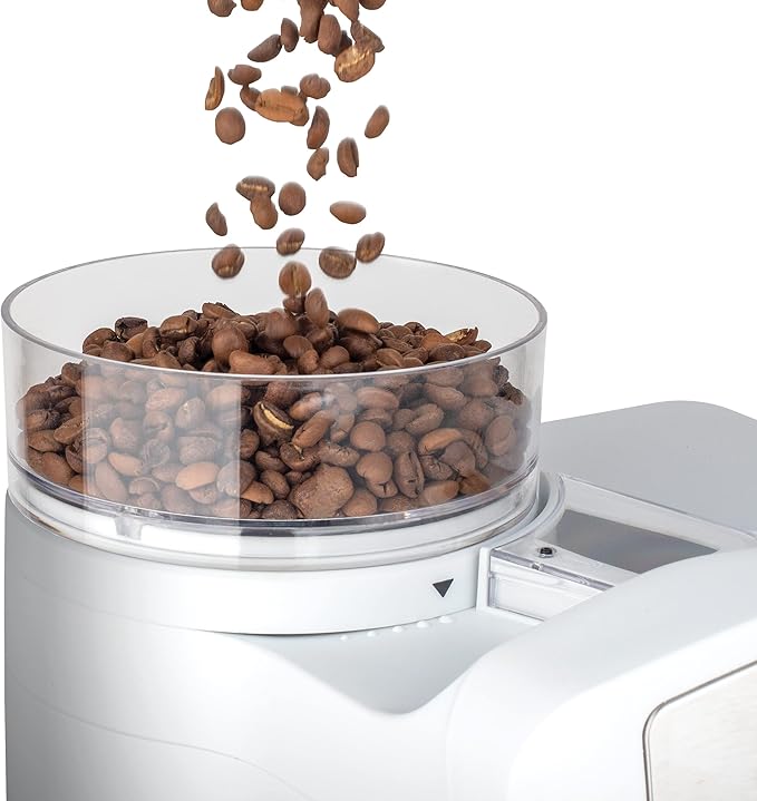Capresso CoffeeTEAM GS 10-Cup Coffee Maker with Conical Burr Grinder Glass Carafe 464.02 White