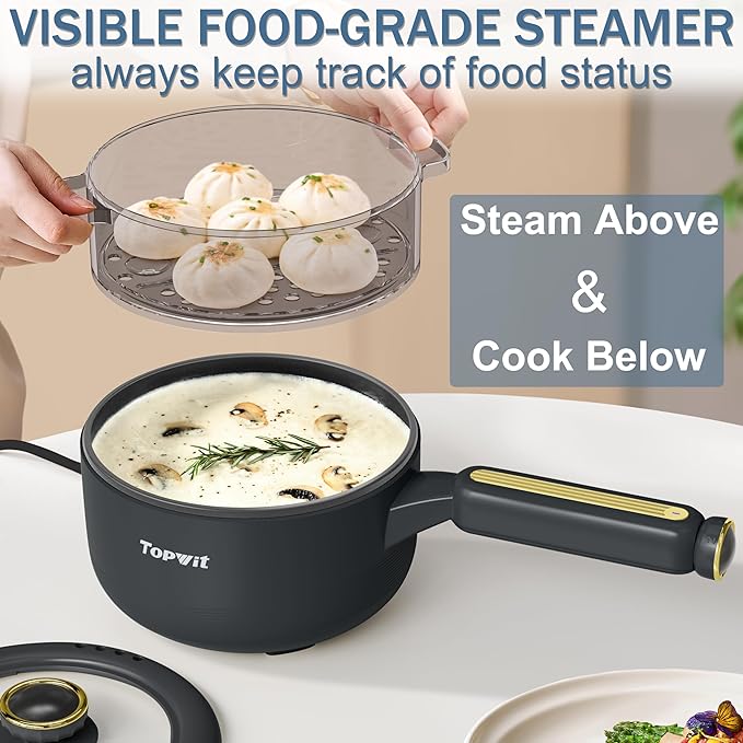 TOPWIT 1.2L Rice Cooker &amp Electric Cooker with Steamer