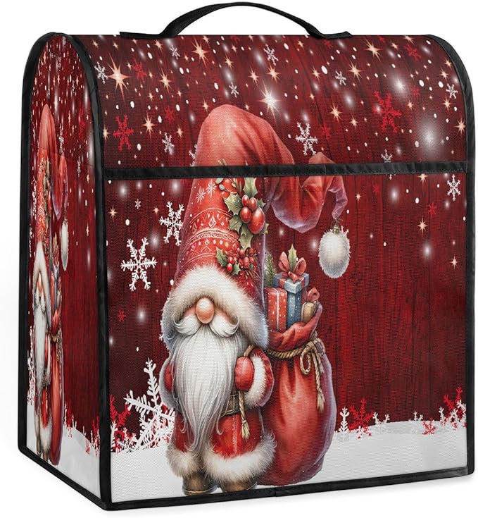 cfpolar Kitchen Aid Mixer Cover Compatible with 6-8 Quarts Xmas Hat Santa Claus Stand Mixer Cover Kitchen Aid Mixers Accessories Appliance Organizer Bag Dust Covers with Zipper Pocket