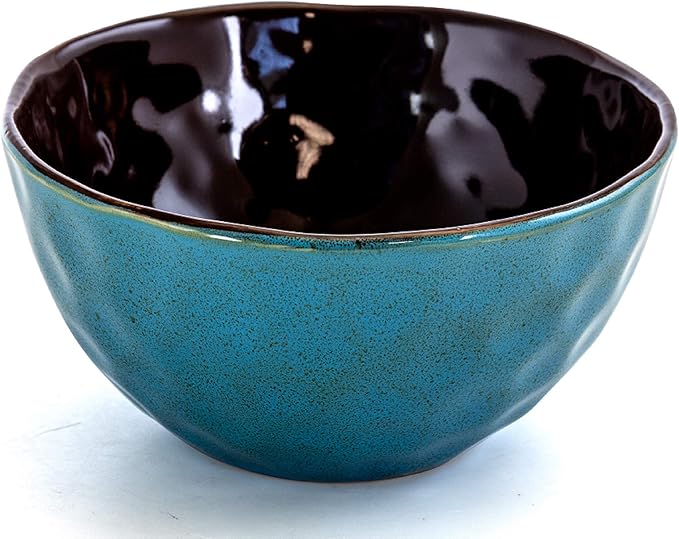 Elama Sea Glass 16 Piece Round Stoneware Dinnerware Set in Turquoise